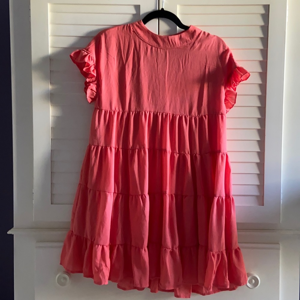 Foteisy pink flutter dress